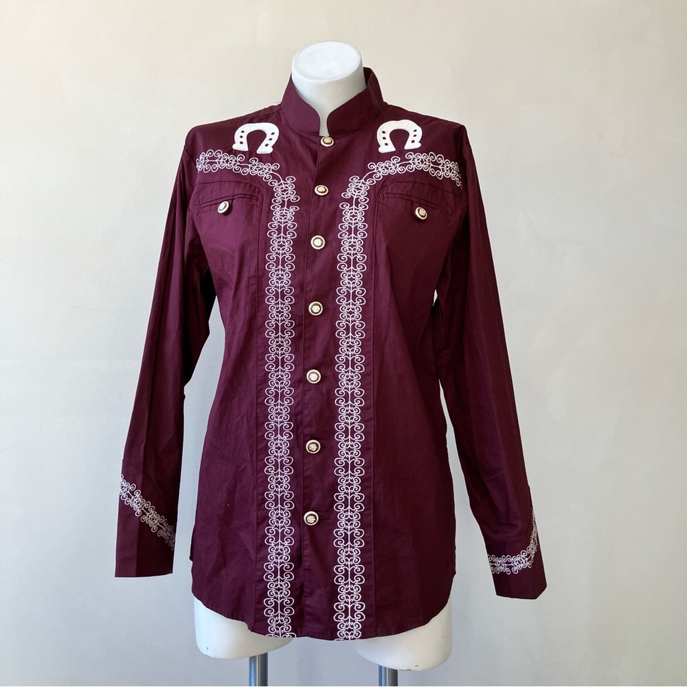 White Diamonds | Charro Button Down Equestrian Western Shirt